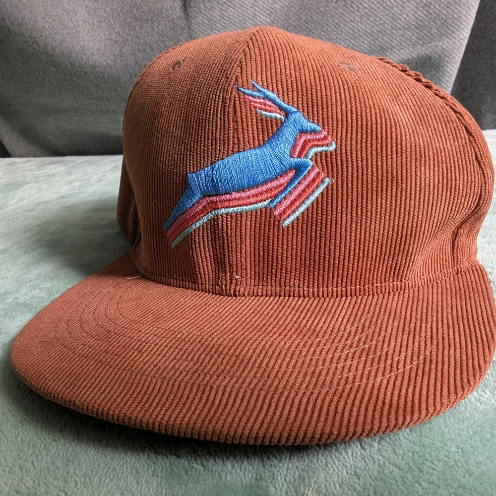 Wookless & Co. Antelope Corduroy Hat Rust Brown Snapback - Picture 2 of 6